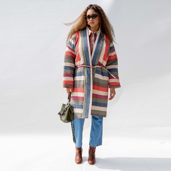 Colorful Striped Long Cardigan - Picture 1 of 4